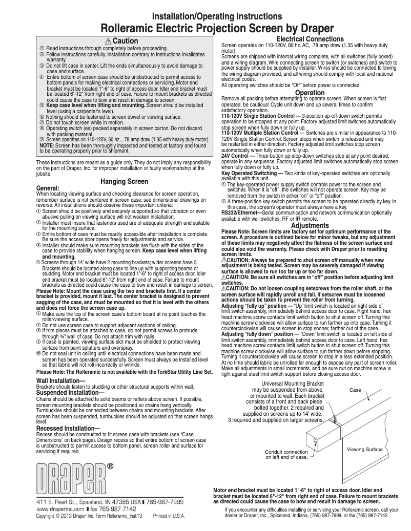 First page image of the manual for Rolleramic 240"