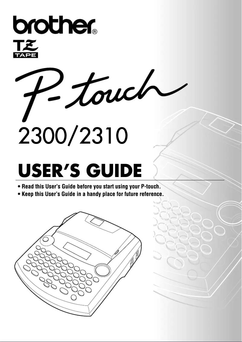 First page image of the manual for P-Touch 2310