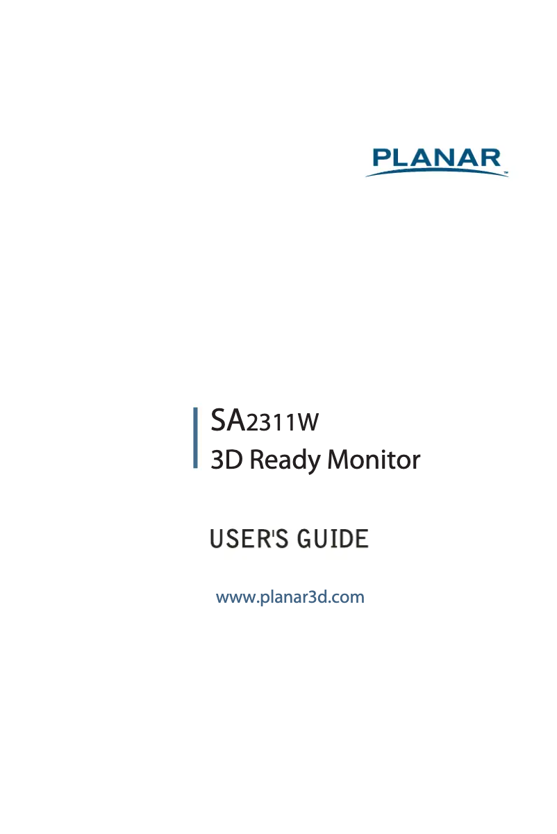 First page image of the manual for SA2311W