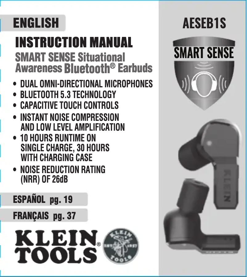 Page 1 of the manual User Manual Klein Tools AESEB1S
