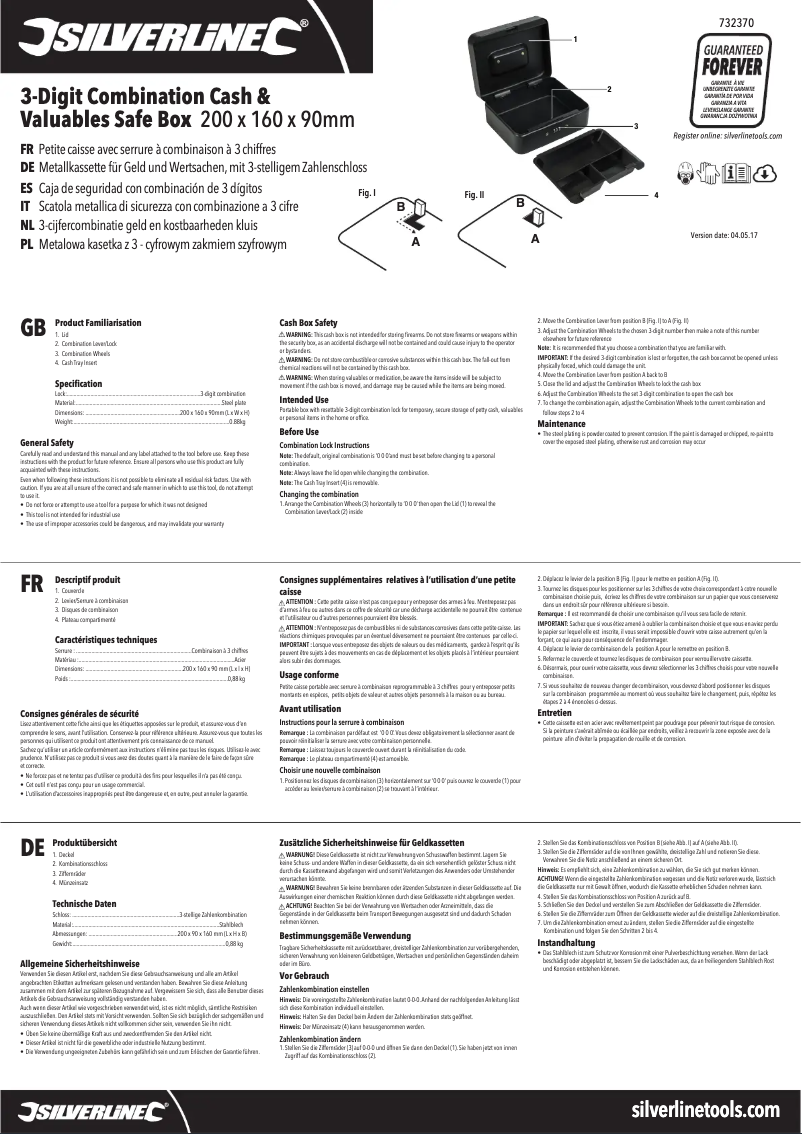 First page image of the manual for 732370