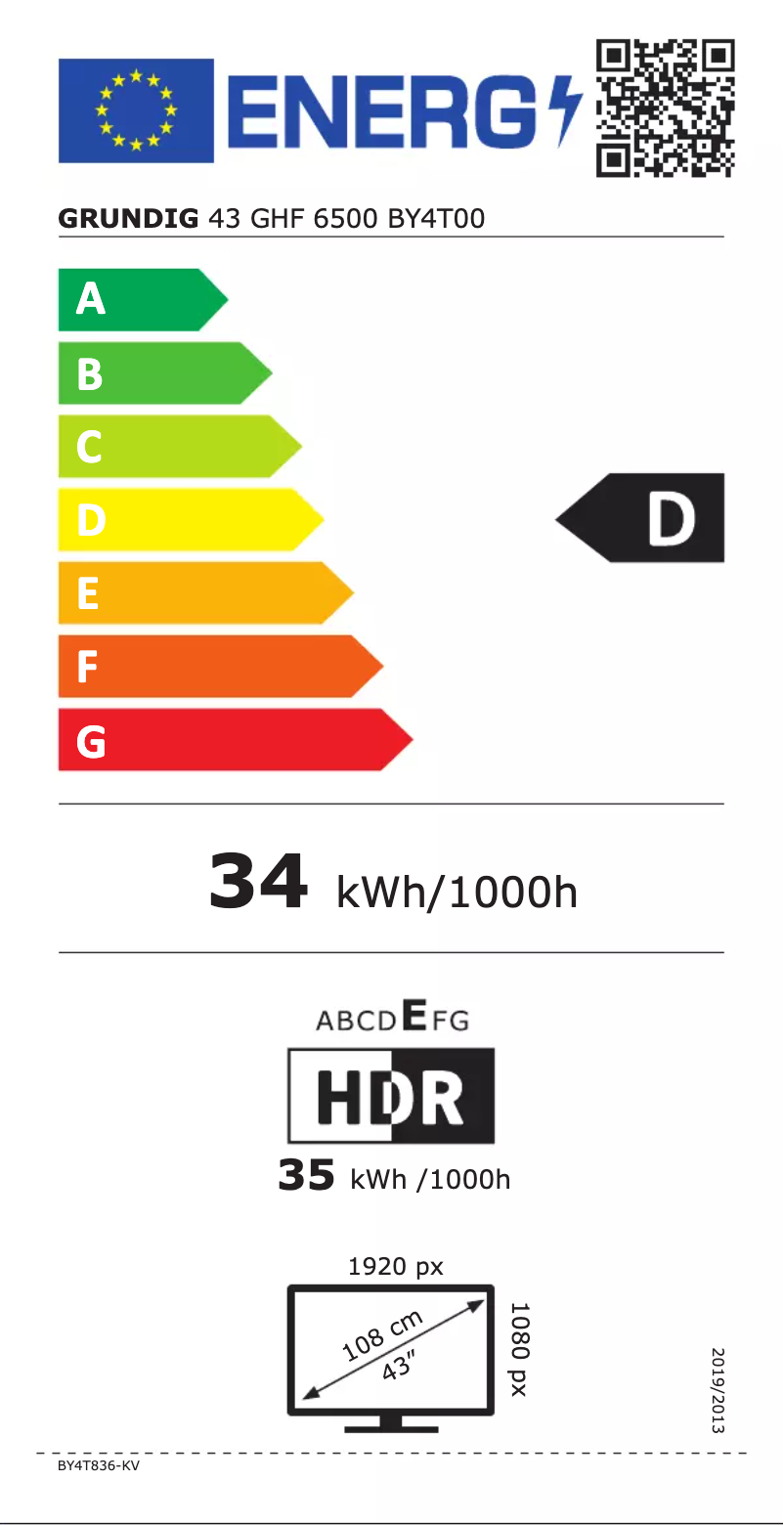 First page image of the manual for 43 GHF 6500