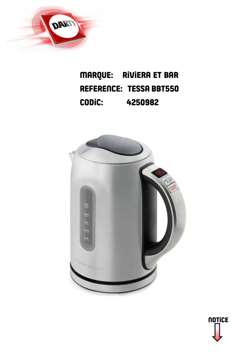 First page image of the manual for BBT550