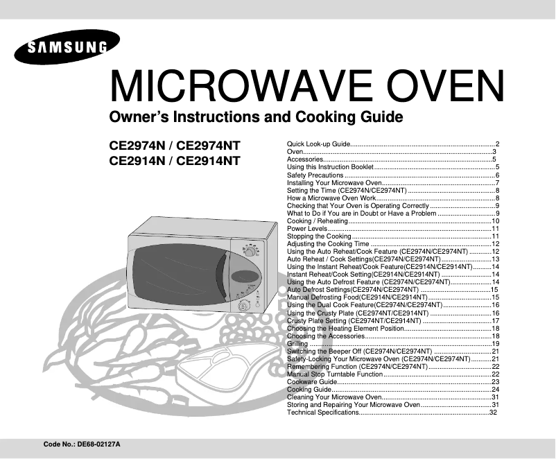 First page image of the manual for CE2914NT