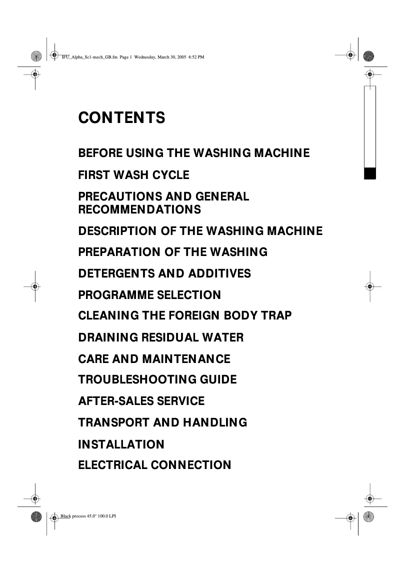 Page 1 of the manual User Manual Whirlpool AWA 5305