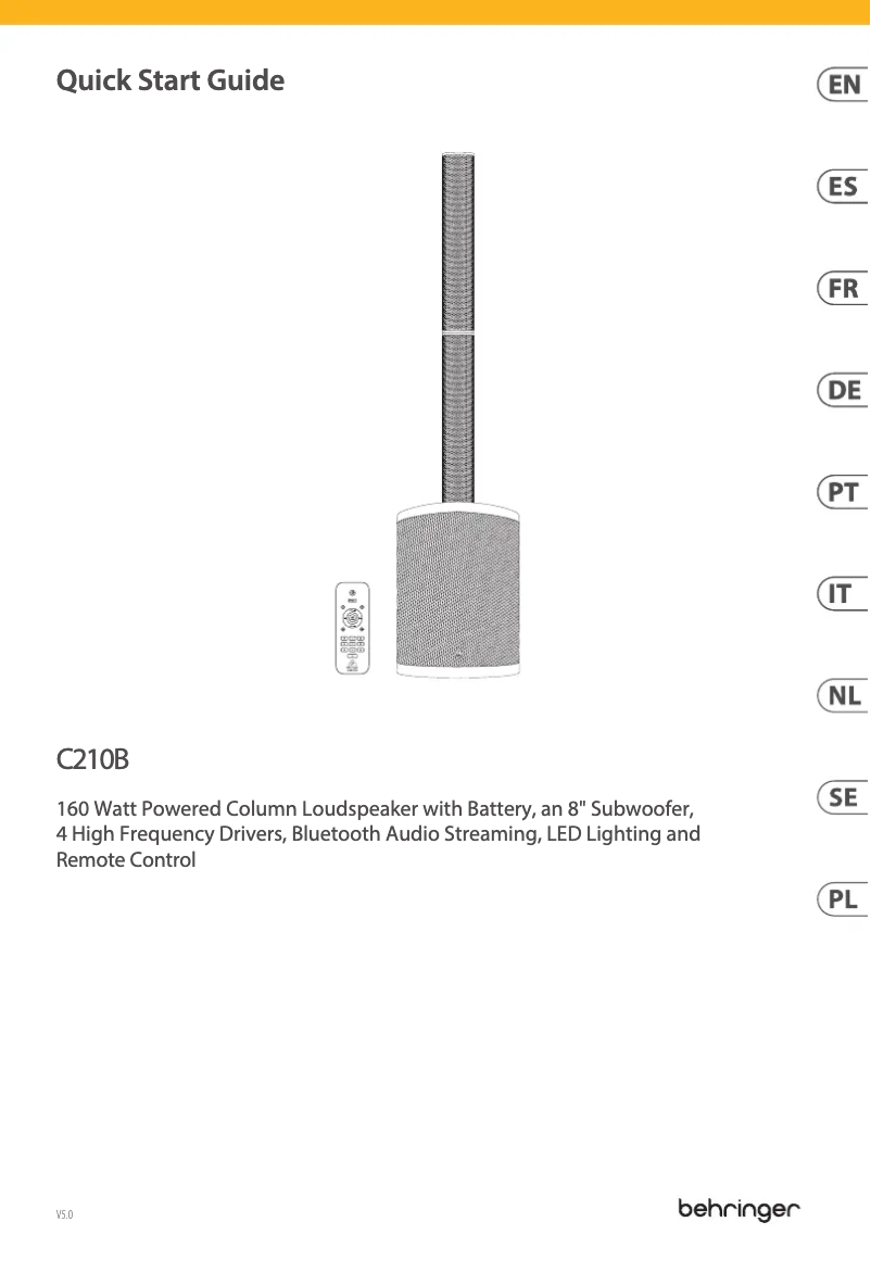 Page 1 of the manual User Manual Behringer C210B