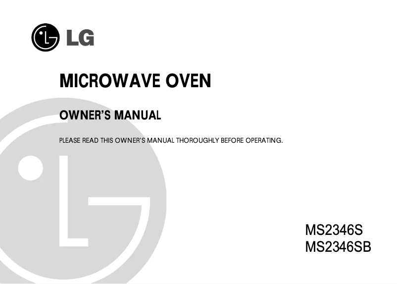 First page image of the manual for MS2346SB