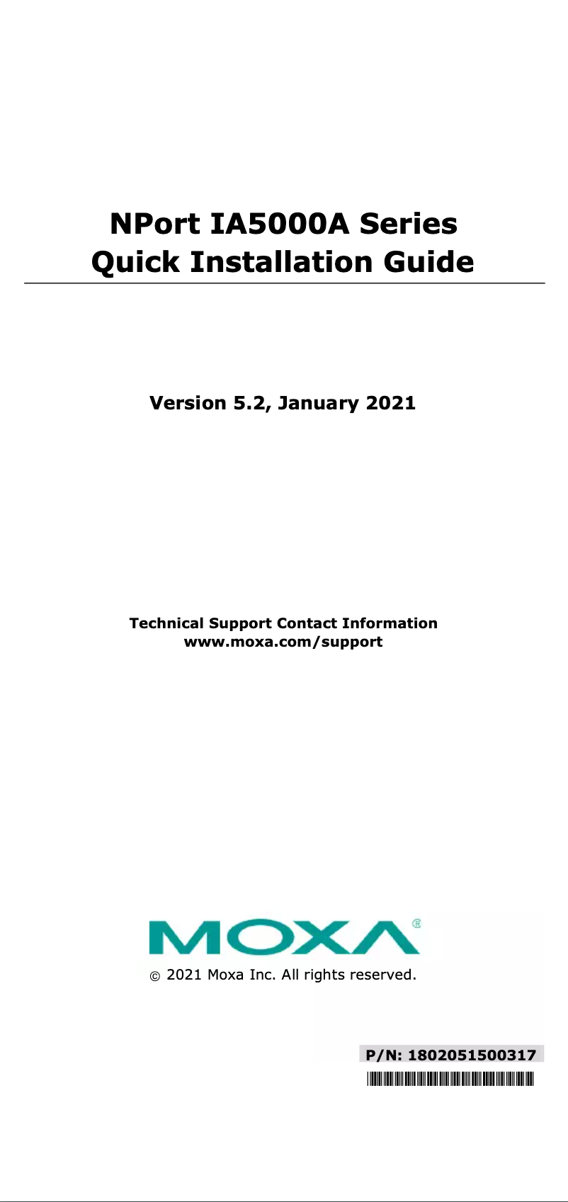Page 1 of the manual User Manual Moxa NPort IA5250A-T