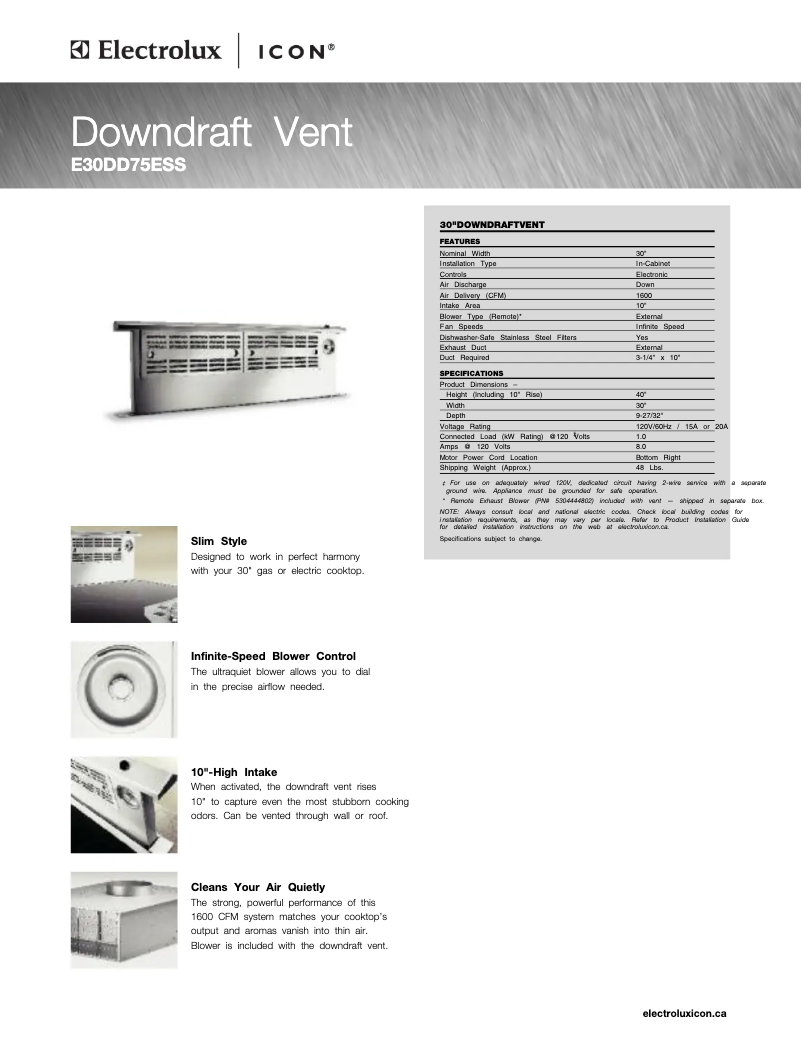 First page image of the manual for E30DD75ESS