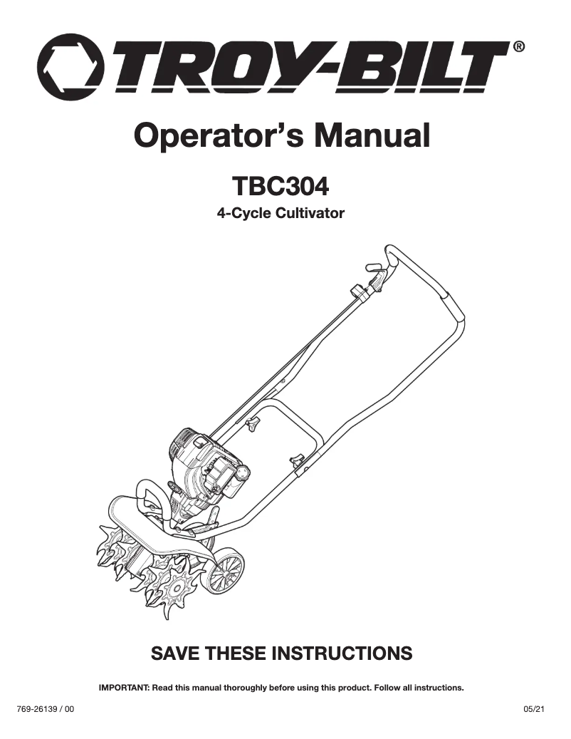First page image of the manual for TBC304
