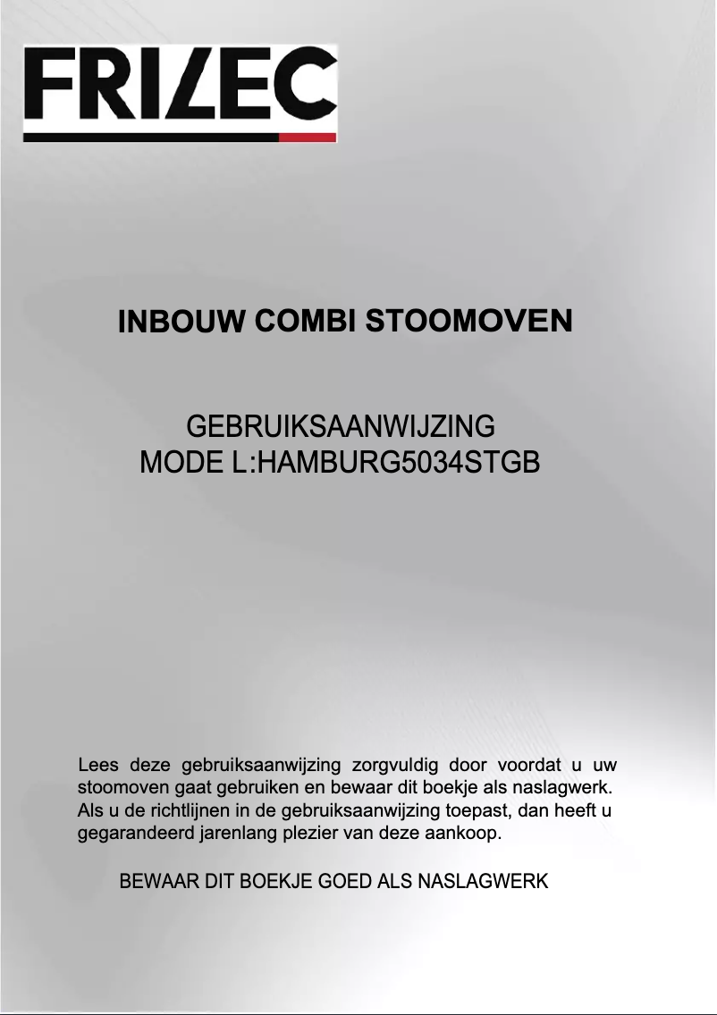 Page 1 of the manual User Manual Frilec HAMBURG5034STGB