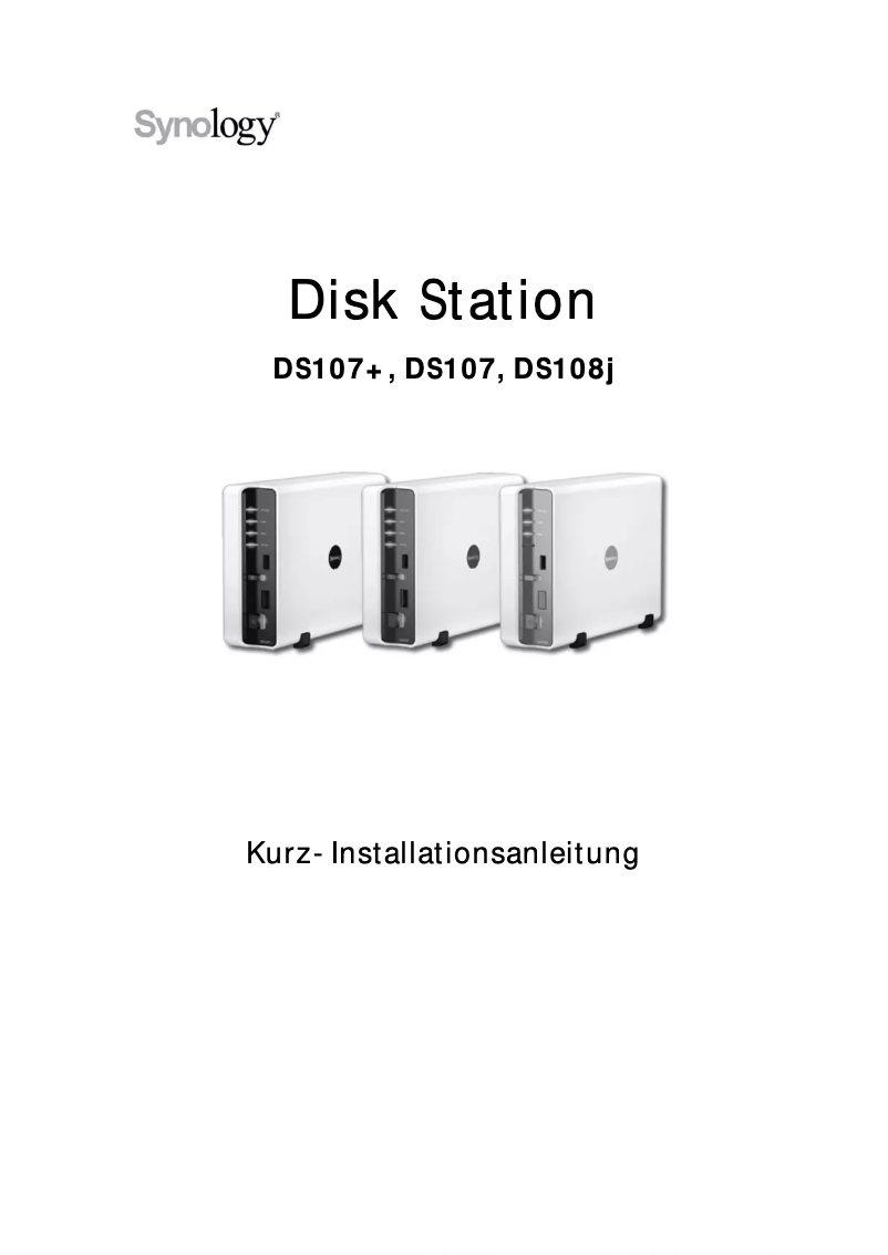 Page 1 of the manual User Manual Synology DiskStation DS107+