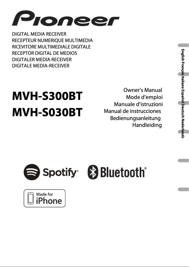 Page 1 of the manual User Manual Pioneer MVH-S300BT