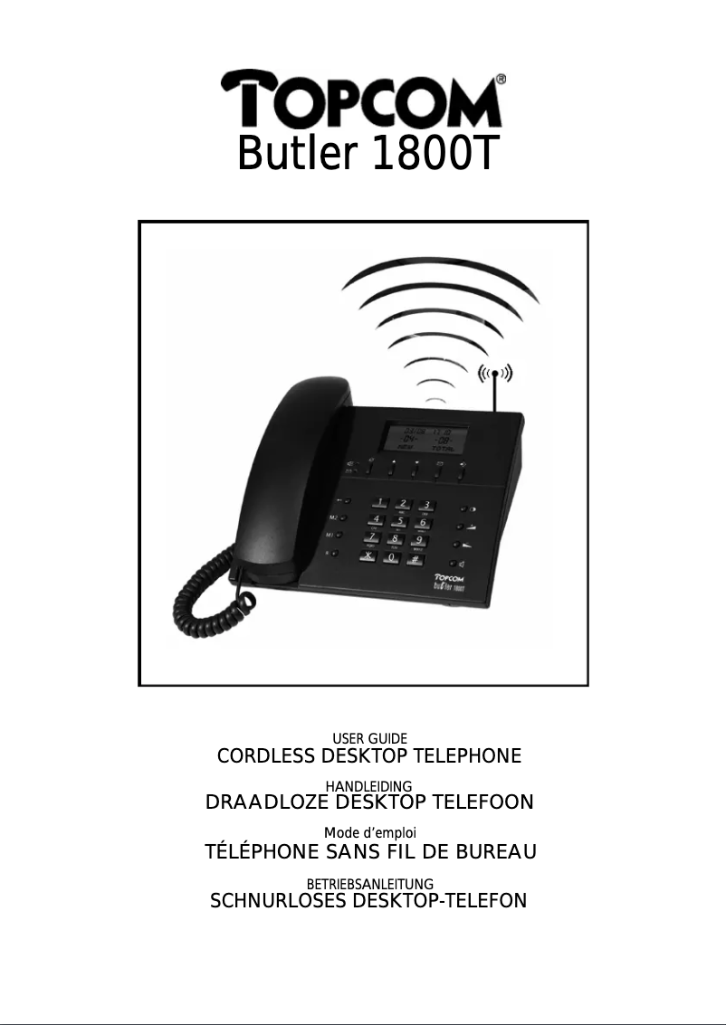 First page image of the manual for Butler 1800T