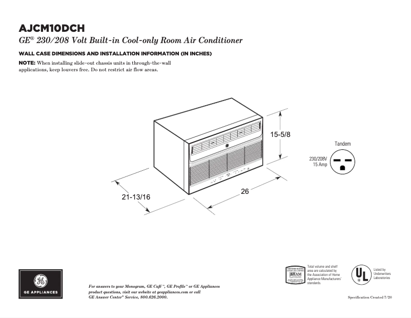 First page image of the manual for AJCM10DCH