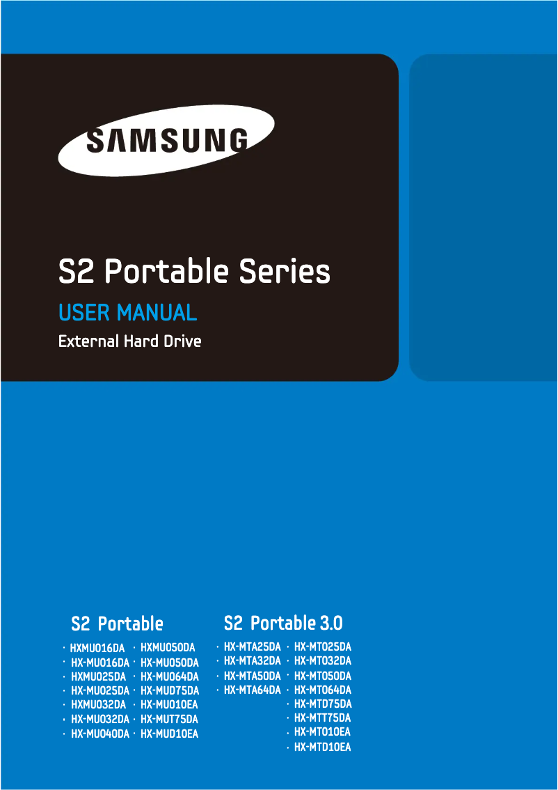 First page image of the manual for HX-MTA32DA S2 3.0