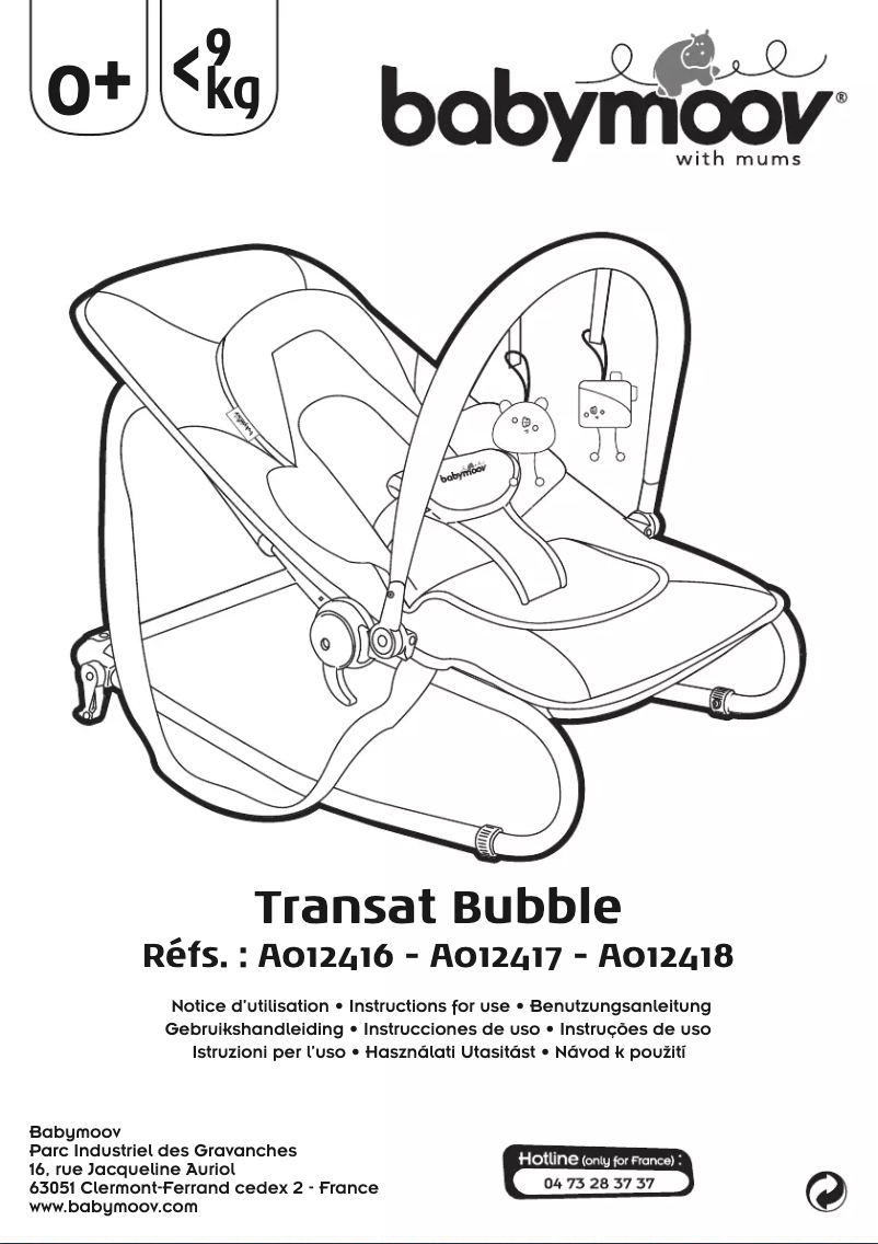 First page image of the manual for Transat Bubble