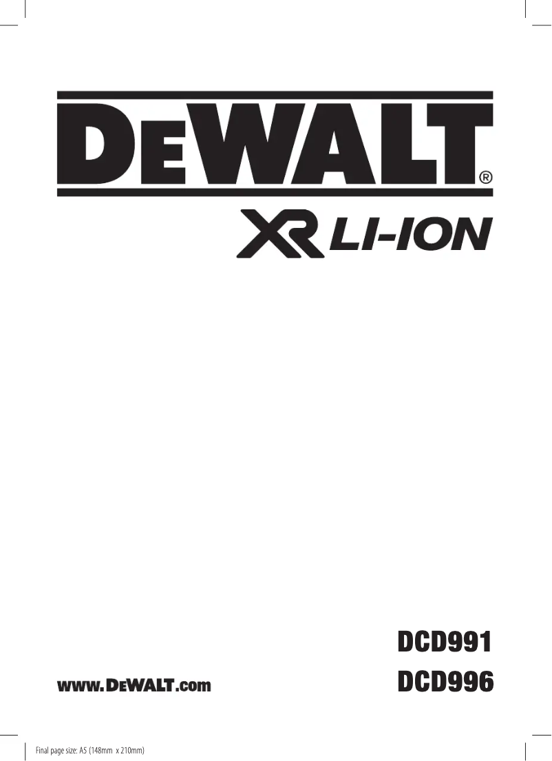 First page image of the manual for DCD991