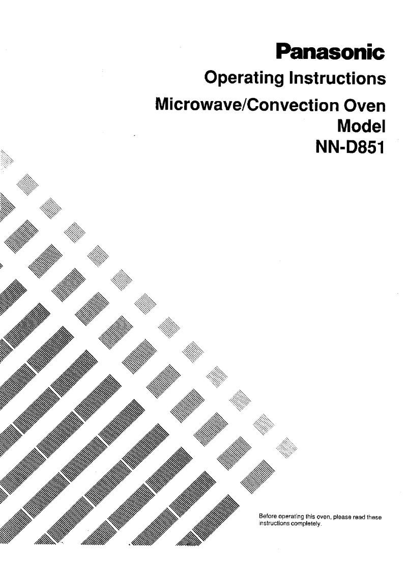 Page 1 of the manual User Manual Panasonic NN-D851