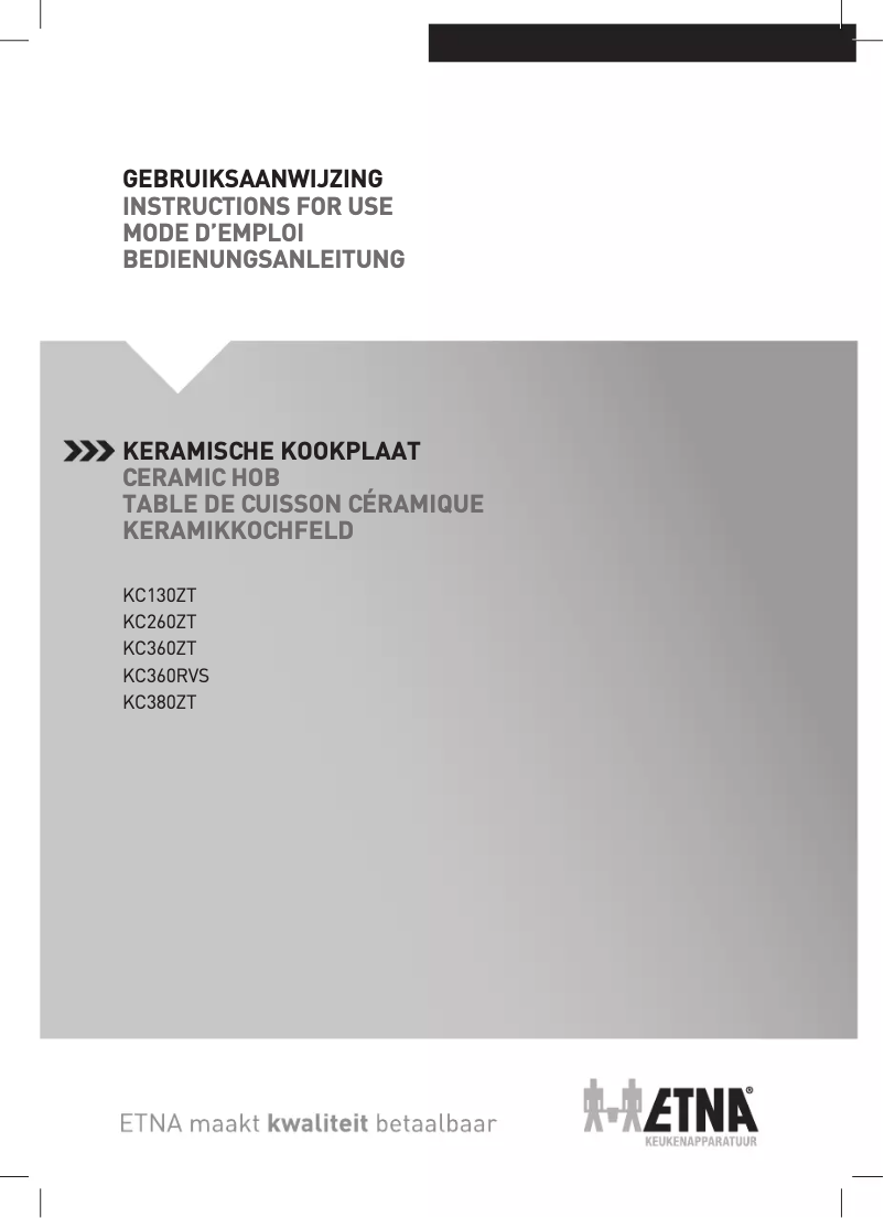 Page 1 of the manual User Manual Etna KC360ZT