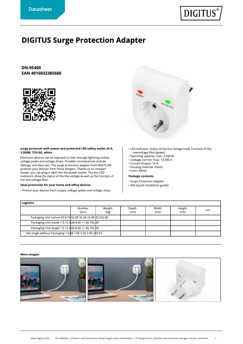 First page image of the manual for DN-95400