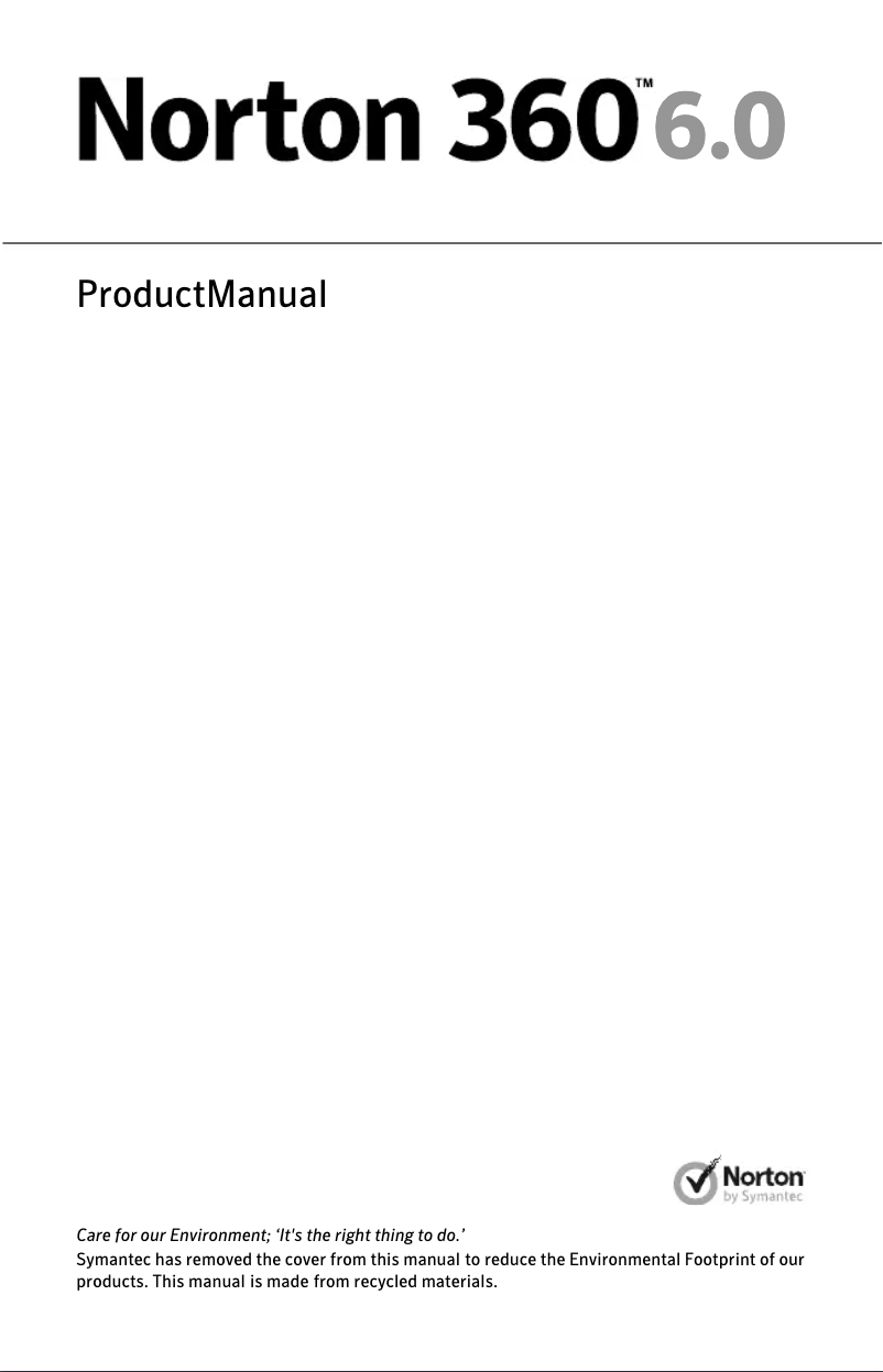 Image de la première page du manuel de l'appareil Norton 360