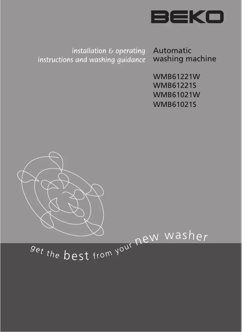 Page 1 of the manual User Manual Beko WMB61021