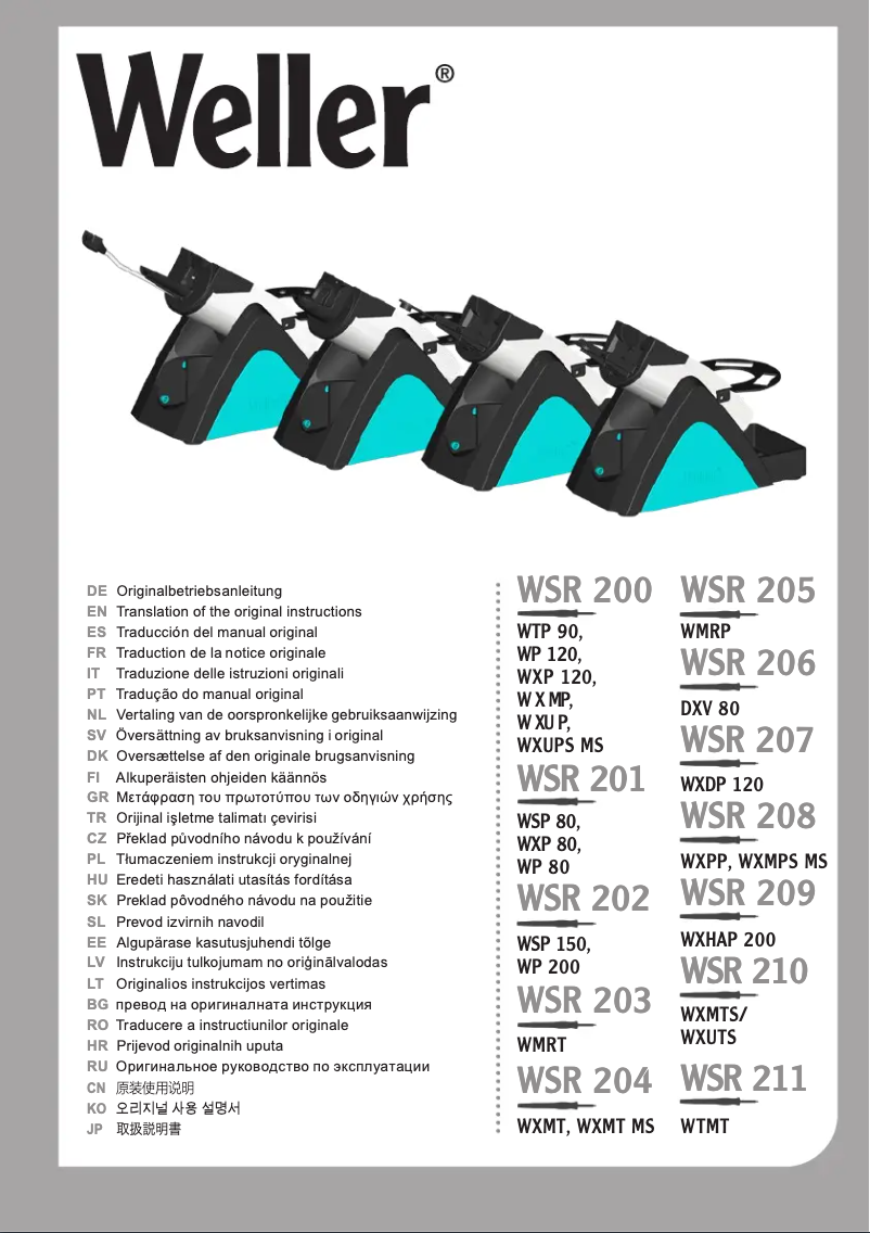 Page 1 of the manual User Manual Weller WSR 211