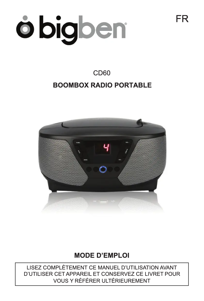 First page image of the manual for CD60