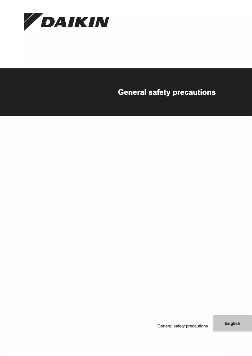 Page 1 of the manual Safety Instructions Daikin RYMQ12U5Y1B