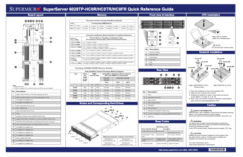First page image of the manual for SuperServer 6028TP-HC0FR