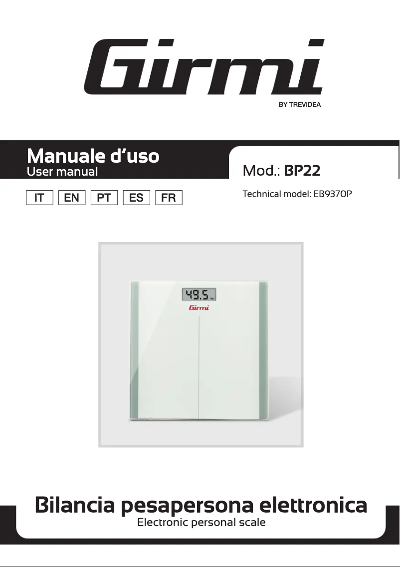 First page image of the manual for BP22