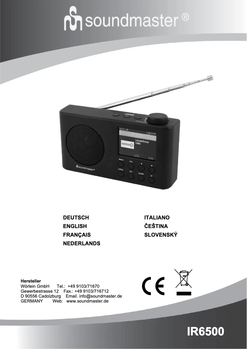 First page image of the manual for IR6500