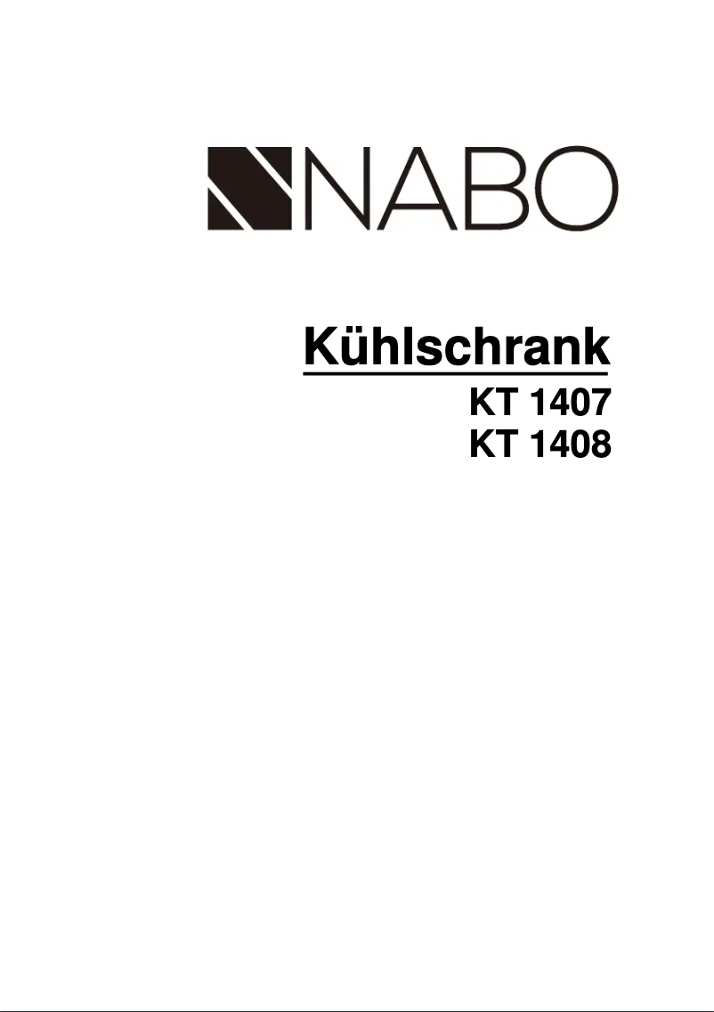 First page image of the manual for KT 1407