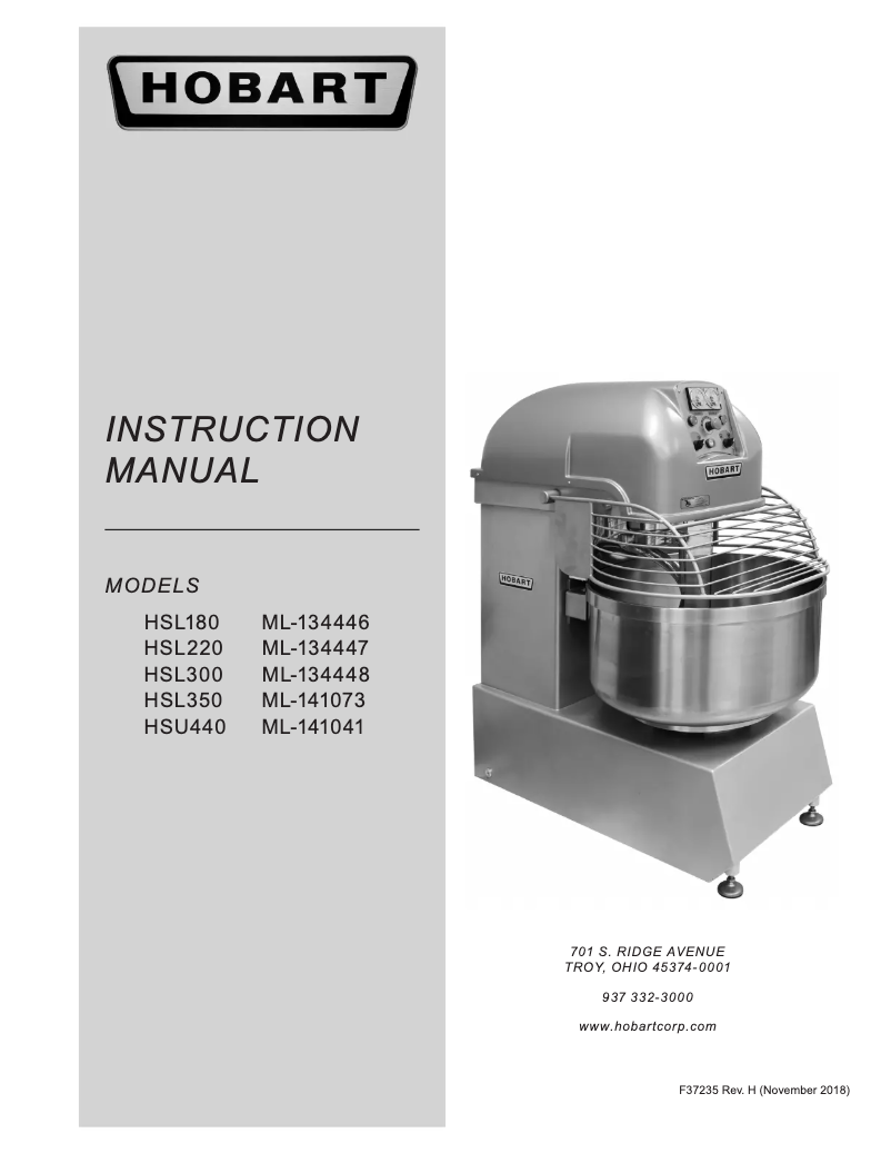 First page image of the manual for HSL300