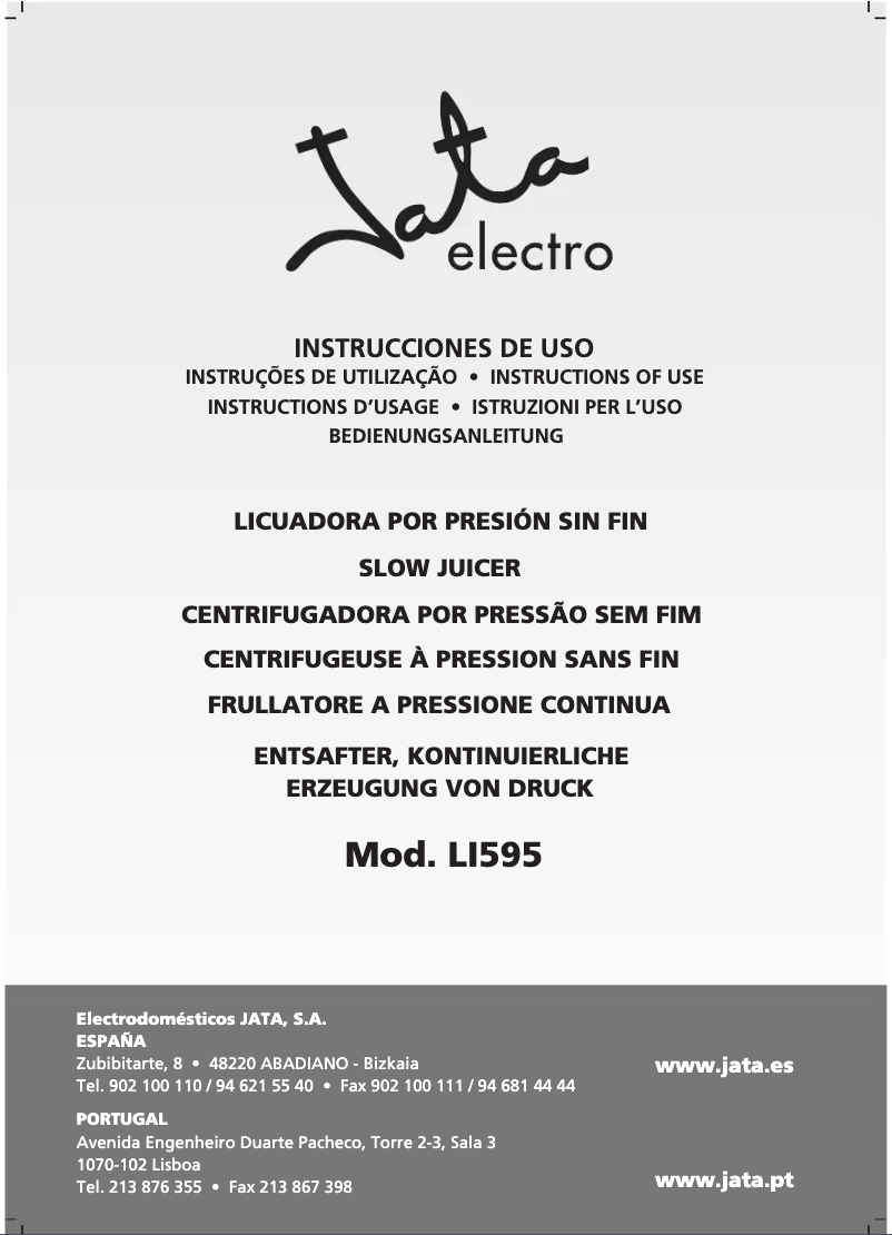 First page image of the manual for LI595