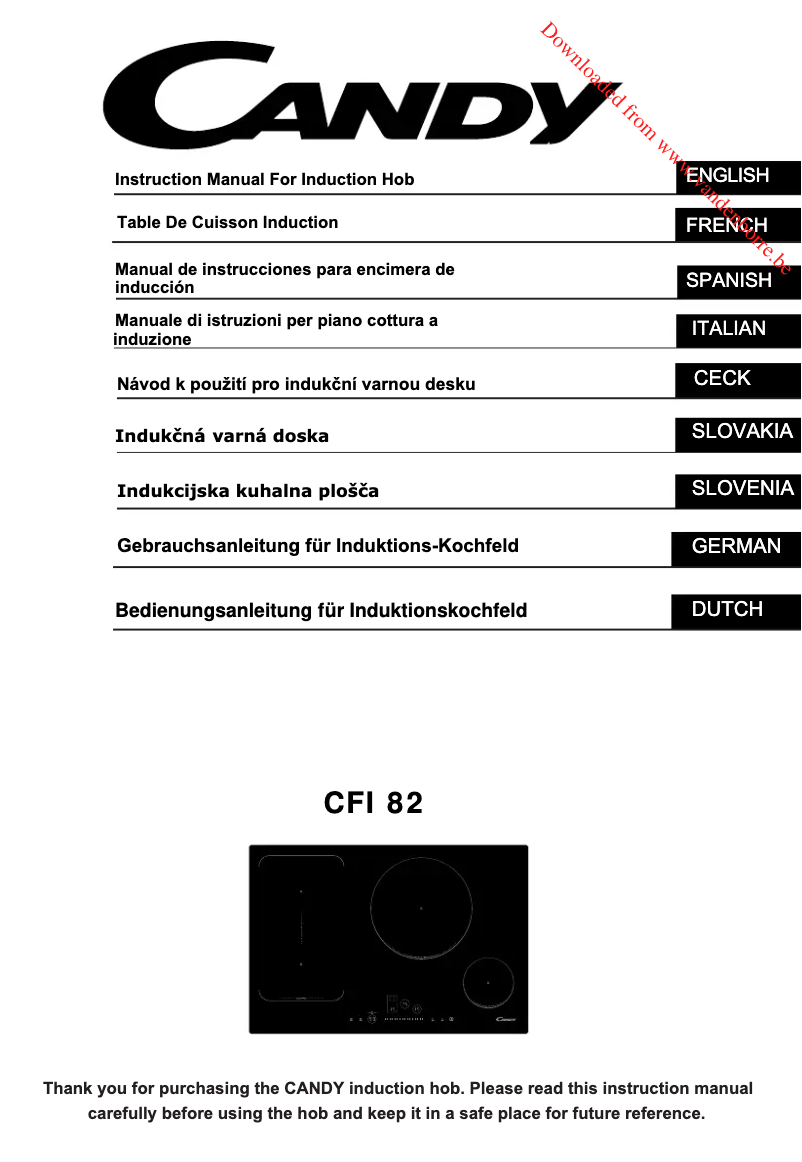 First page image of the manual for CFI 82