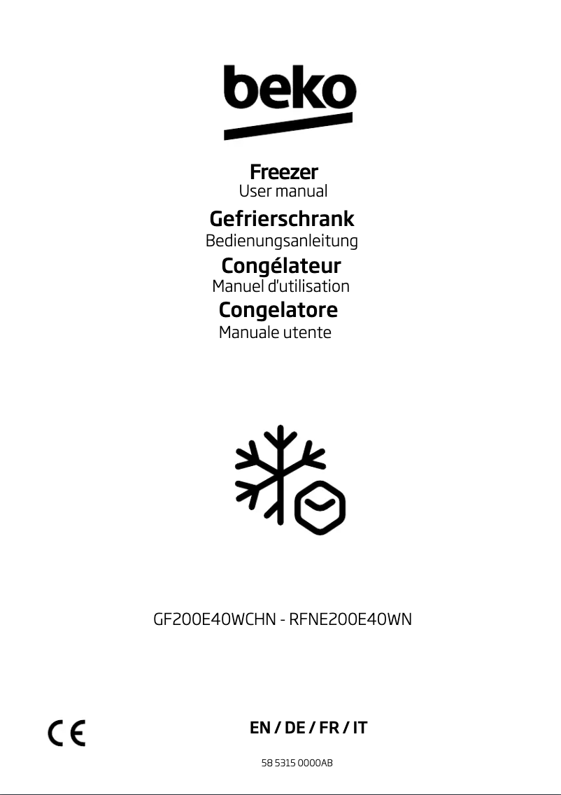 Page 1 of the manual User Manual Beko RFNE200E40WN