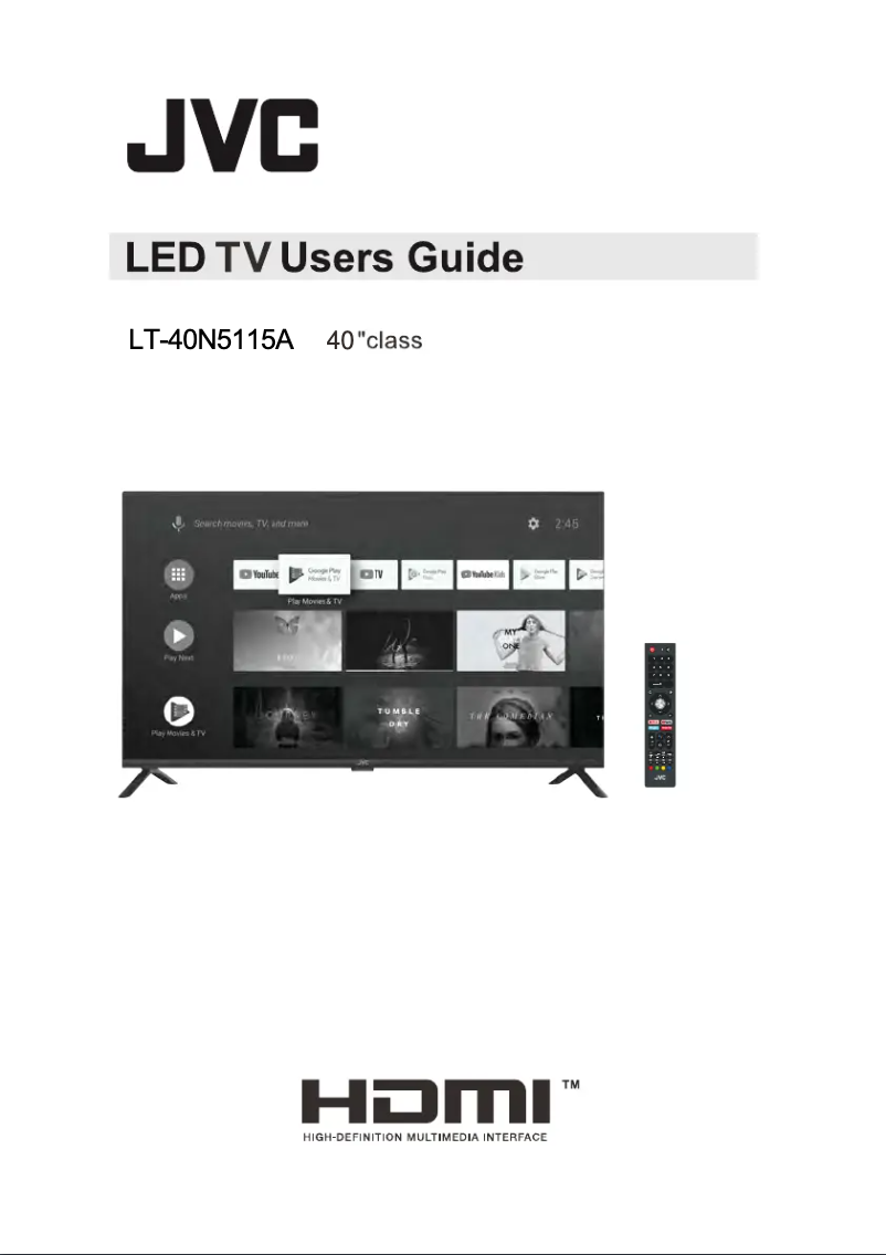 Page 1 of the manual User Manual JVC LT-40N5115A