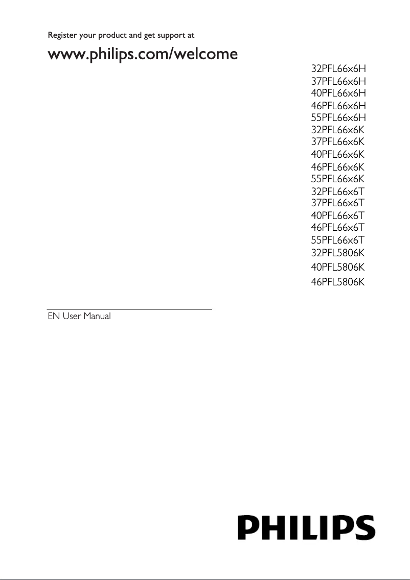 First page image of the manual for 32PFL6626H