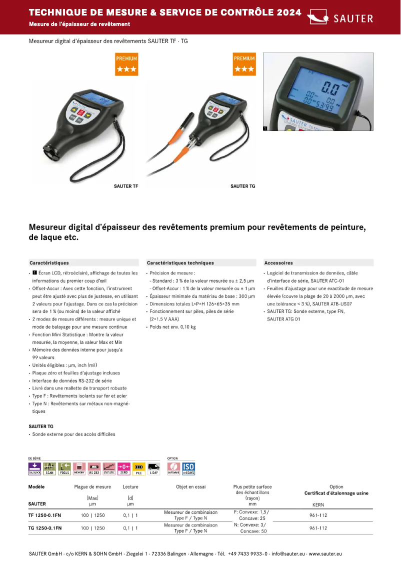 First page image of the manual for TF 1250-0.1FN