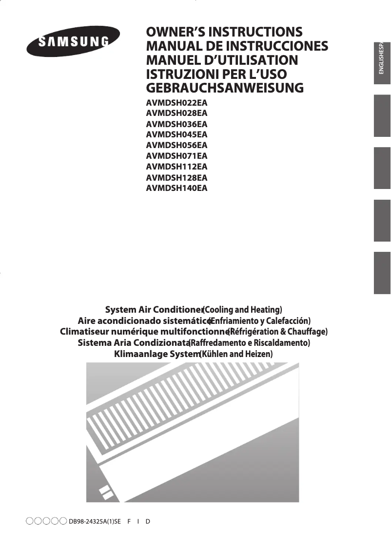 Page 1 of the manual User Manual Samsung AVMDSH036EA