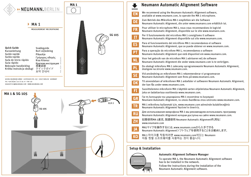 Page 1 of the manual Quick Start Guide Neumann KH 310 A