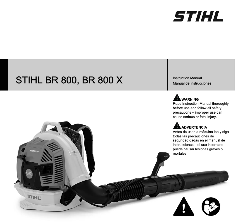Page 1 of the manual User Manual Stihl BR 800 X