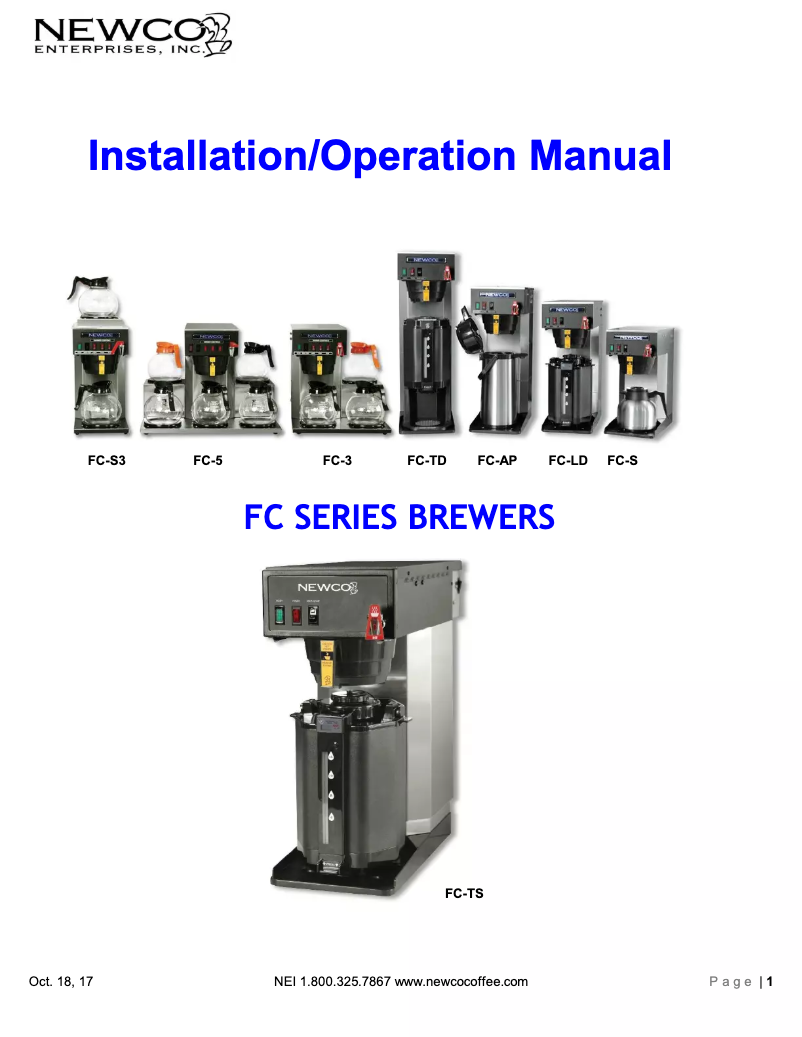 First page image of the manual for FC-S3