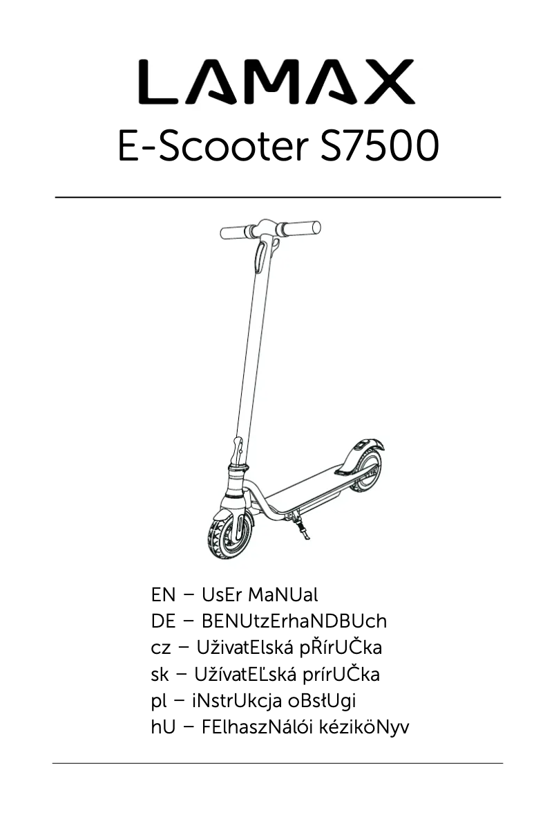 Page 1 of the manual User Manual Lamax E-scooter S7500