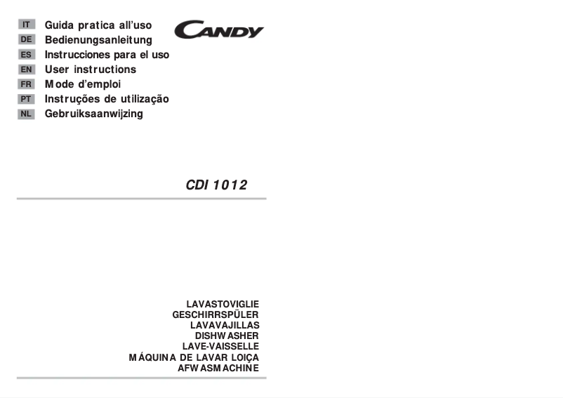Page 1 of the manual User Manual Candy CDI 1012