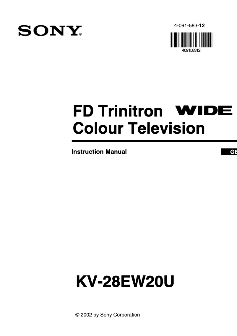 Page 1 of the manual User Manual Sony KV-28EW20U