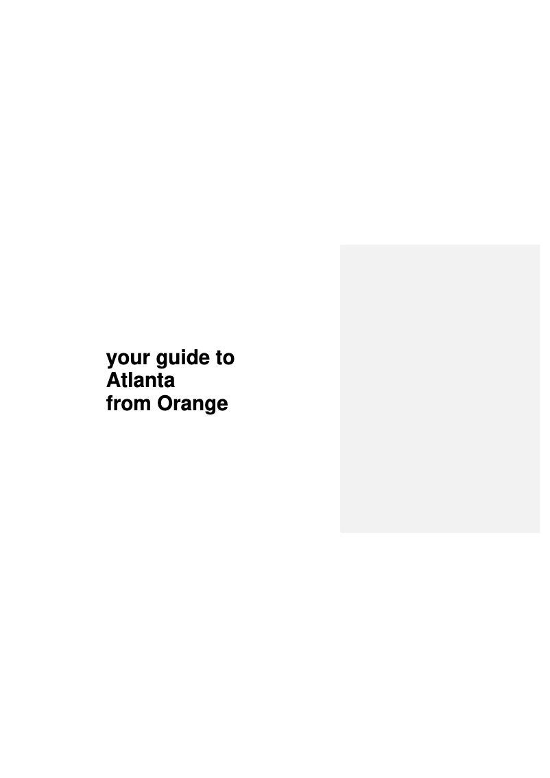 First page image of the manual for Orange Atlanta