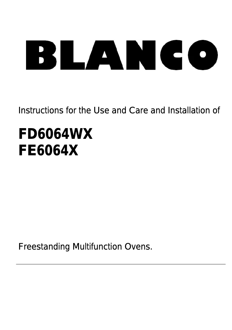 First page image of the manual for FD6064WX